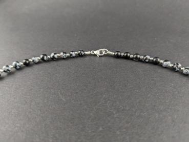 Schneeflockenobsidian Halskette (48 cm)